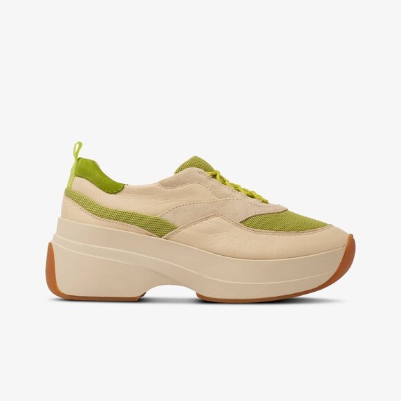 Vagabond Shoes - Vagabond Sprinter 2.0 Cream & Lime Green Chunky Sneakers EU 40 / US 10